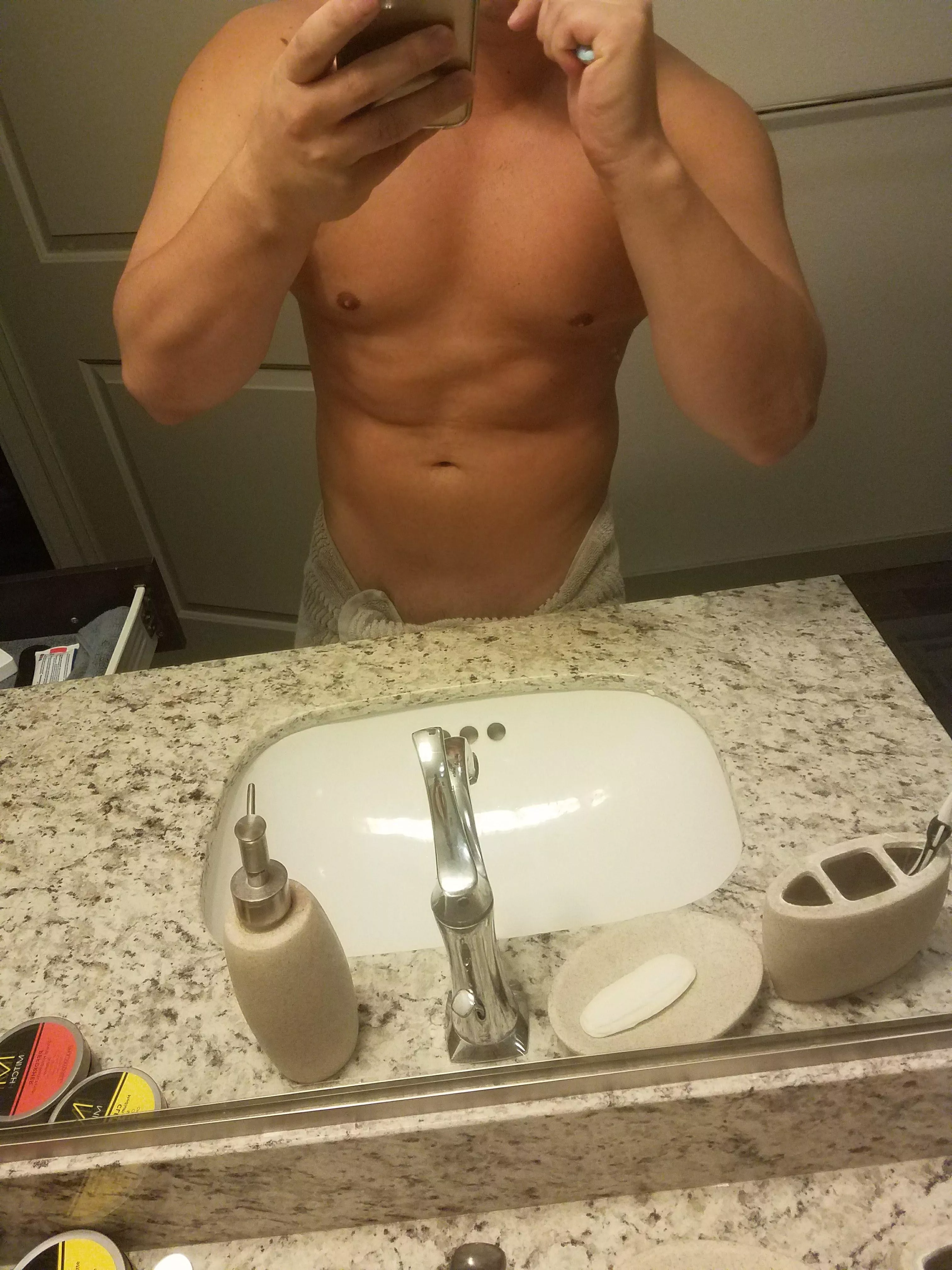 Anyone want to get on their knees while I brush my teeth? Anyone want to get on their knees while I brush my teeth?