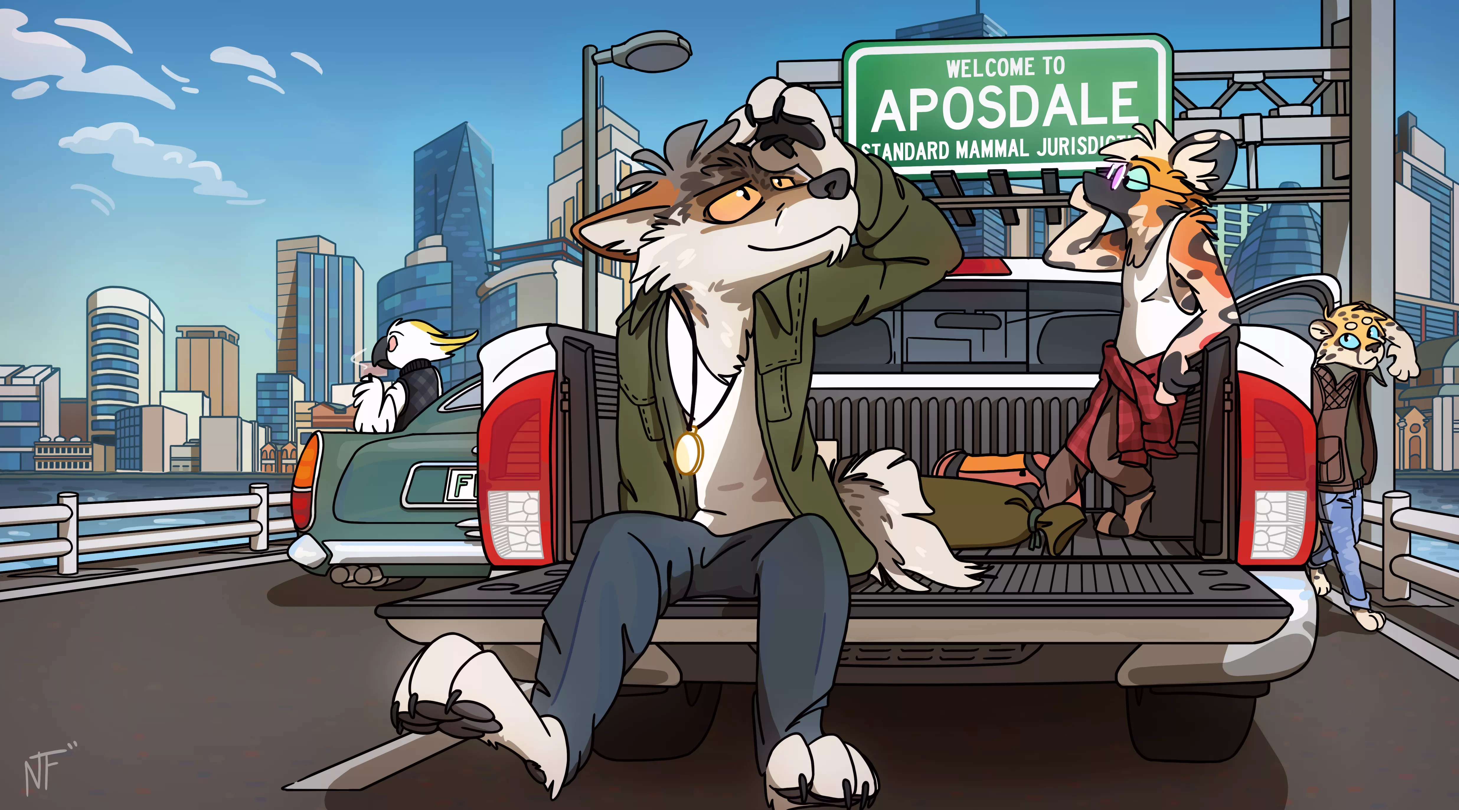 Aposdale Traffic Jam (art by me: @NekeithFox on twitter)