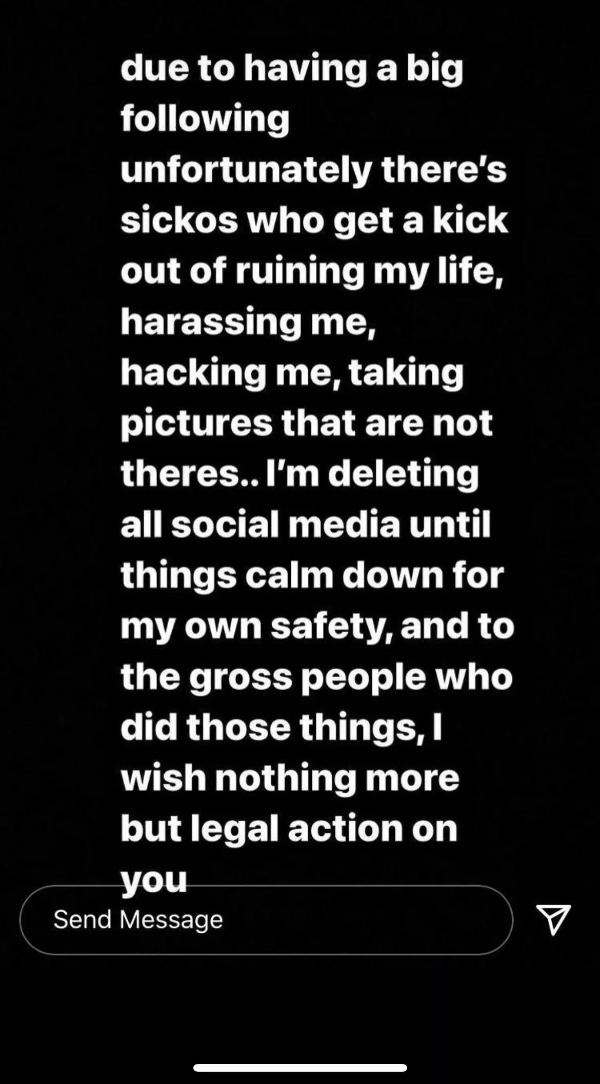 Apparently she got hacked. She posted and deleted this on her Instagram