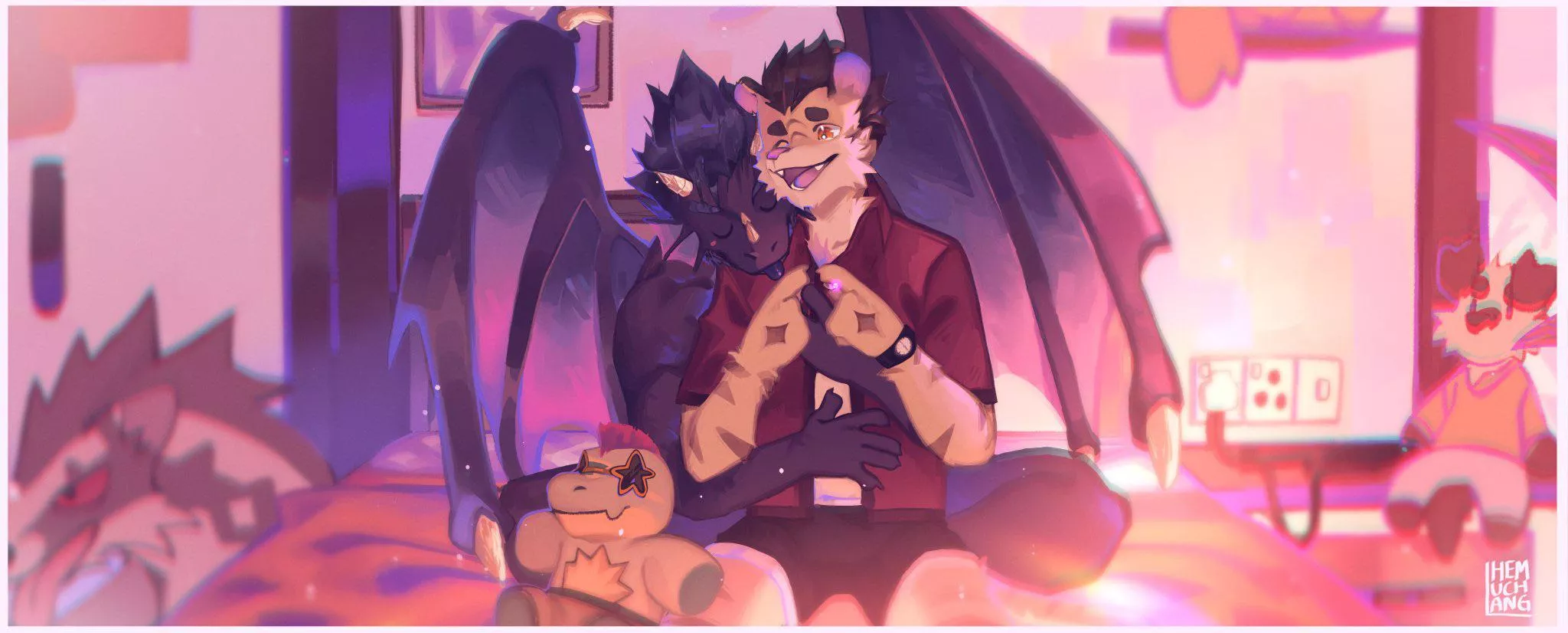 art for my bf and i from @hemuchang on twitter!