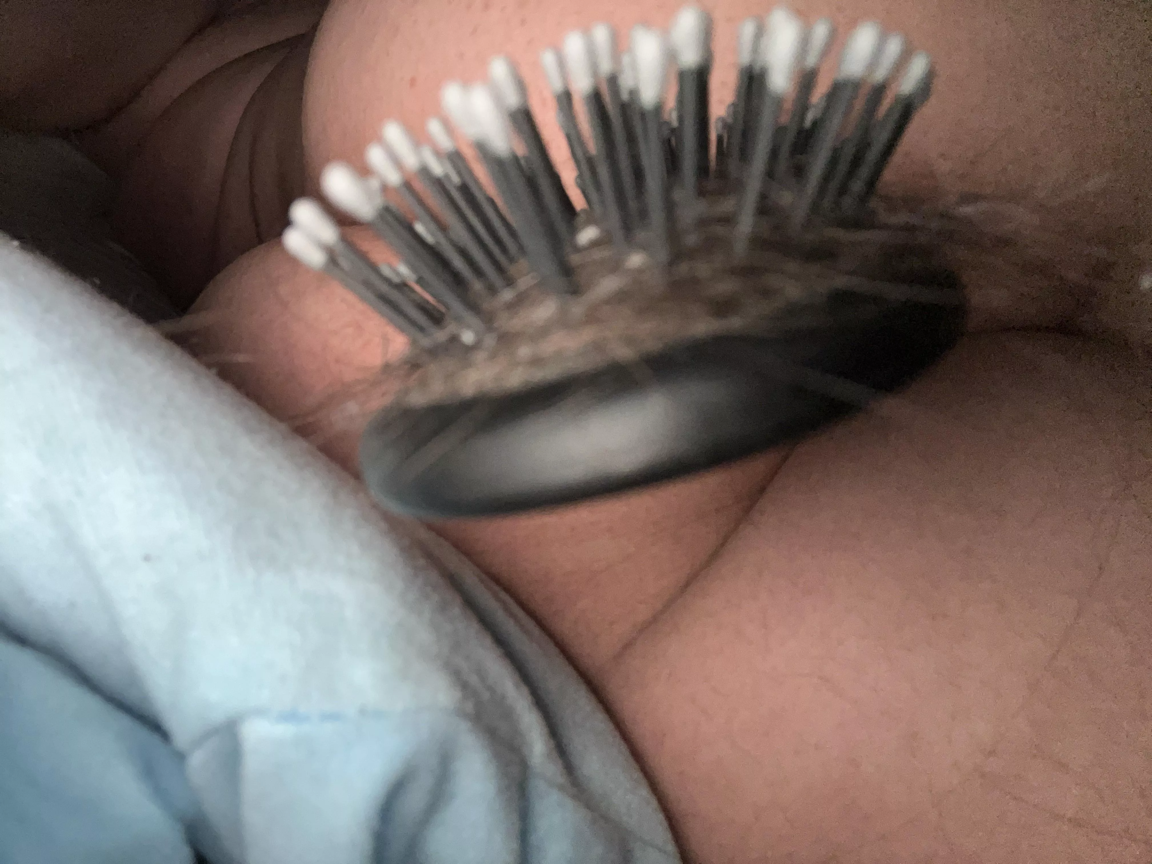 As voted on by Reddit, hairbrush in my ass. (OC). What should I try next?