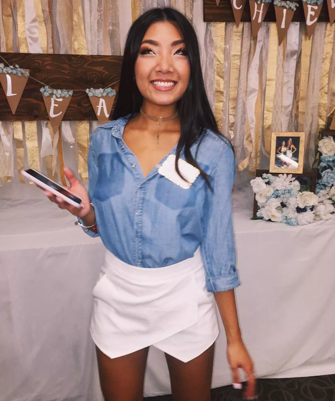 Asian Hottie In White Skirt