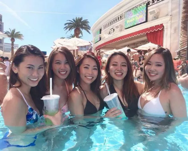 Asian Ladies in a Pool