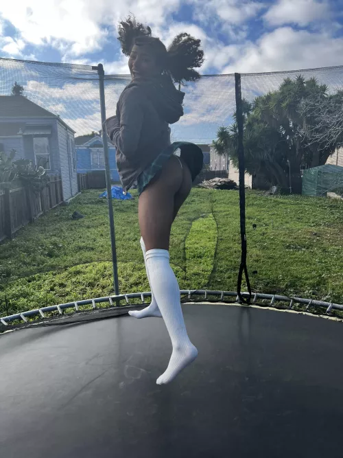 Ass out on the trampoline