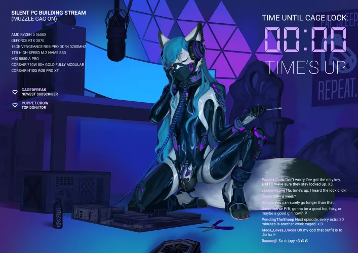 Assembling a PC for a while (art by bassenji)