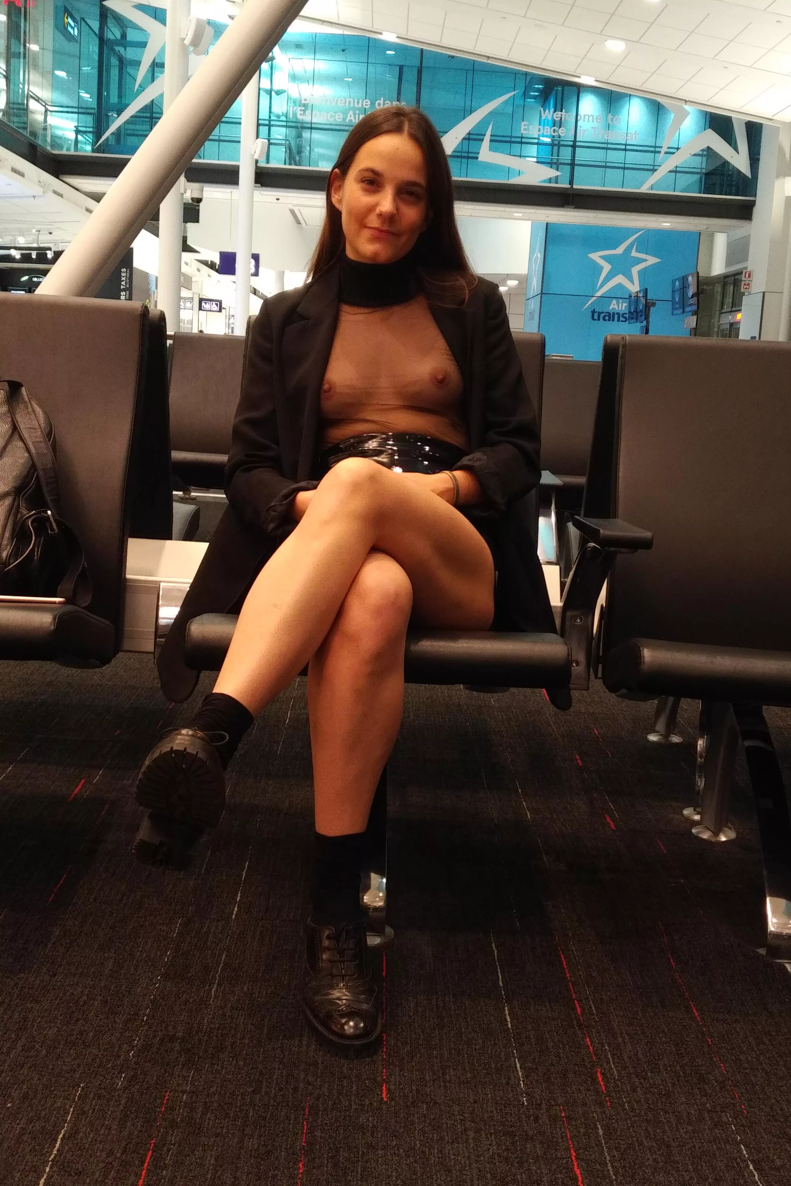 At the Airport from Canada to China through all the customs and body checks and airplanes ! I loved it. You ?