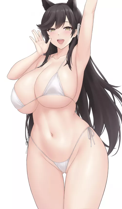 Atago barely fits her bikini [Azur Lane]
