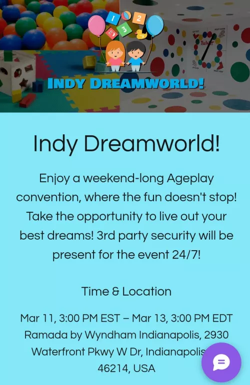 Attention ageplayers!! There's a new hotel takeover convention happening in Indianapolis in march!!