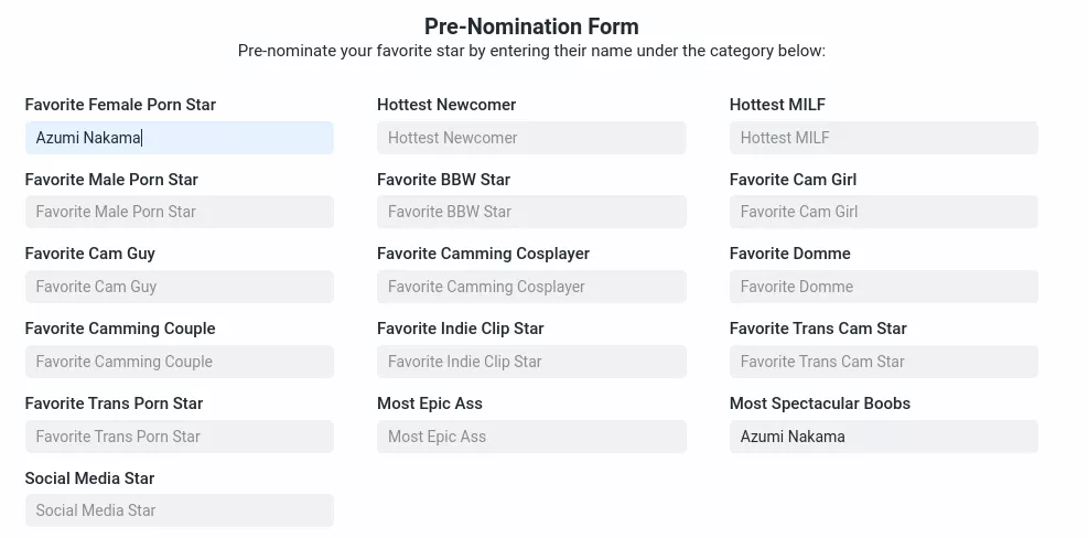 AVN Awards: Pre-nominate Azumi Nakama (Favorite Female Porn Star & Most Spectacular Boobs)! LINK IN COMMENTS