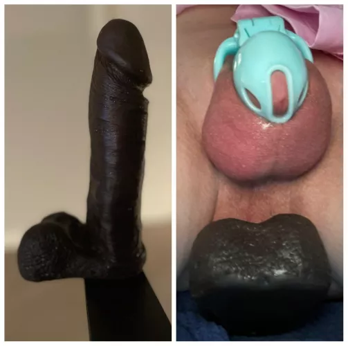 Balls deep on this cock for my first post here. Wish it was a real cockโฆ
