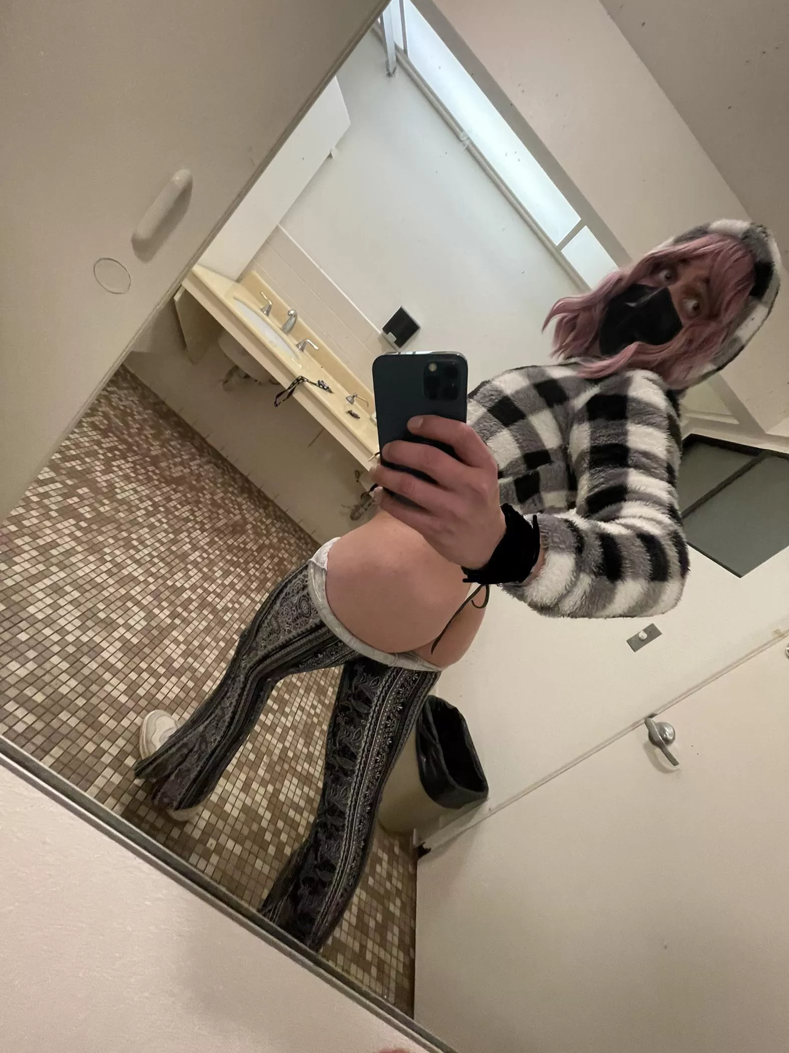 Barely got my pants up before someone walked in 😅