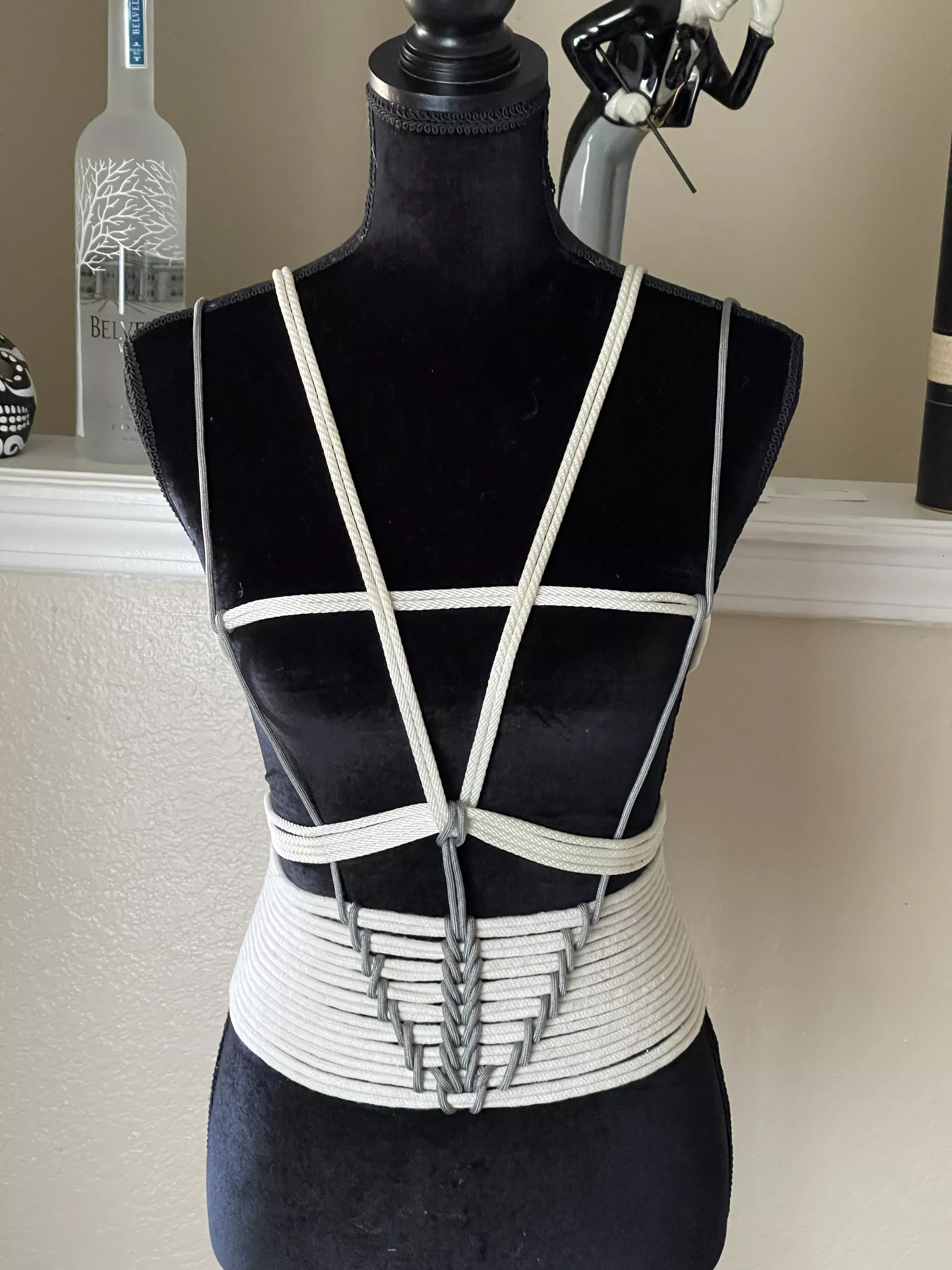 Basic chest harness w/double spined rope corset