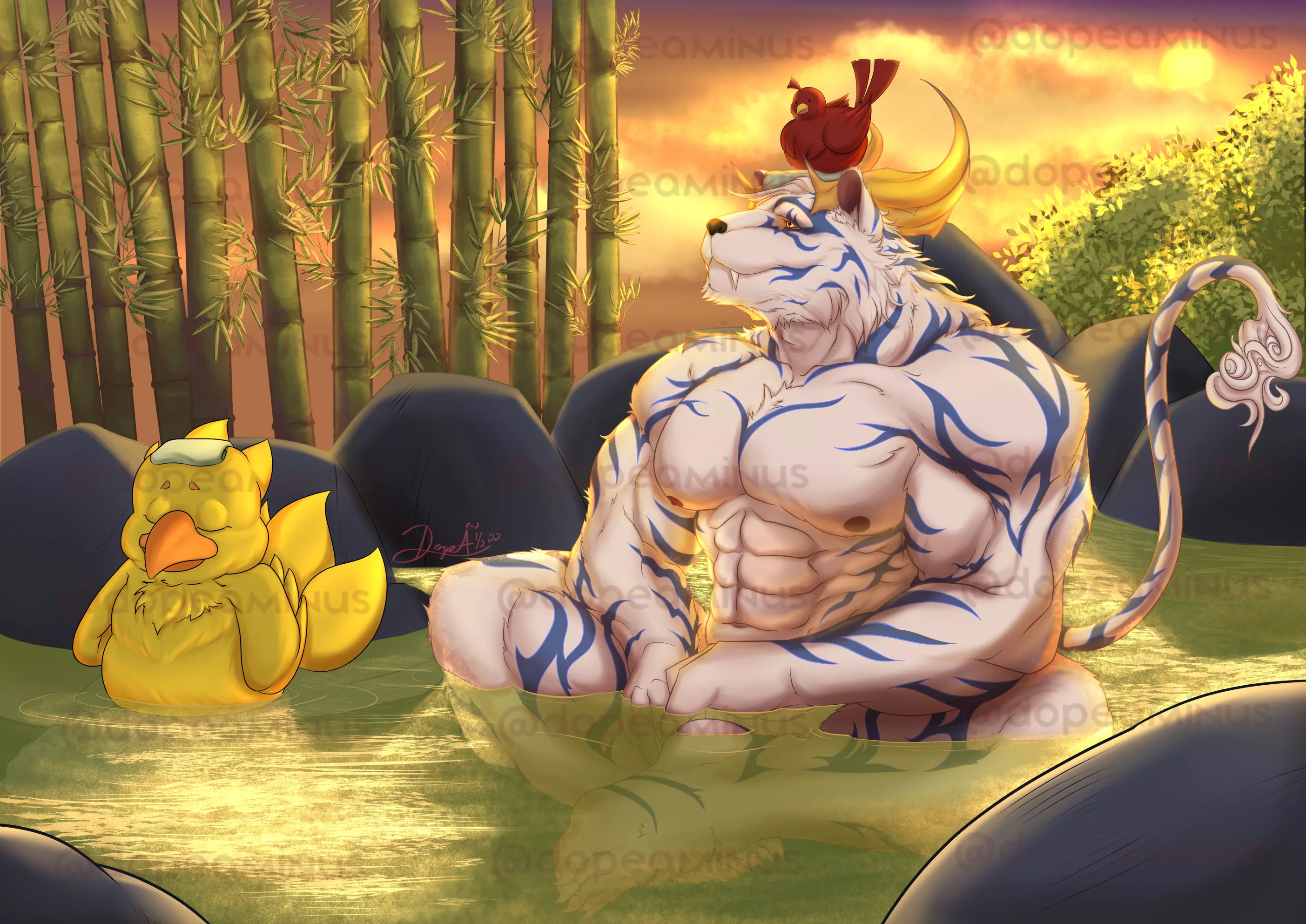 Bathing Byakko for Chinese lunar new year. Visit my twitter or fiverr on @dopeaminus