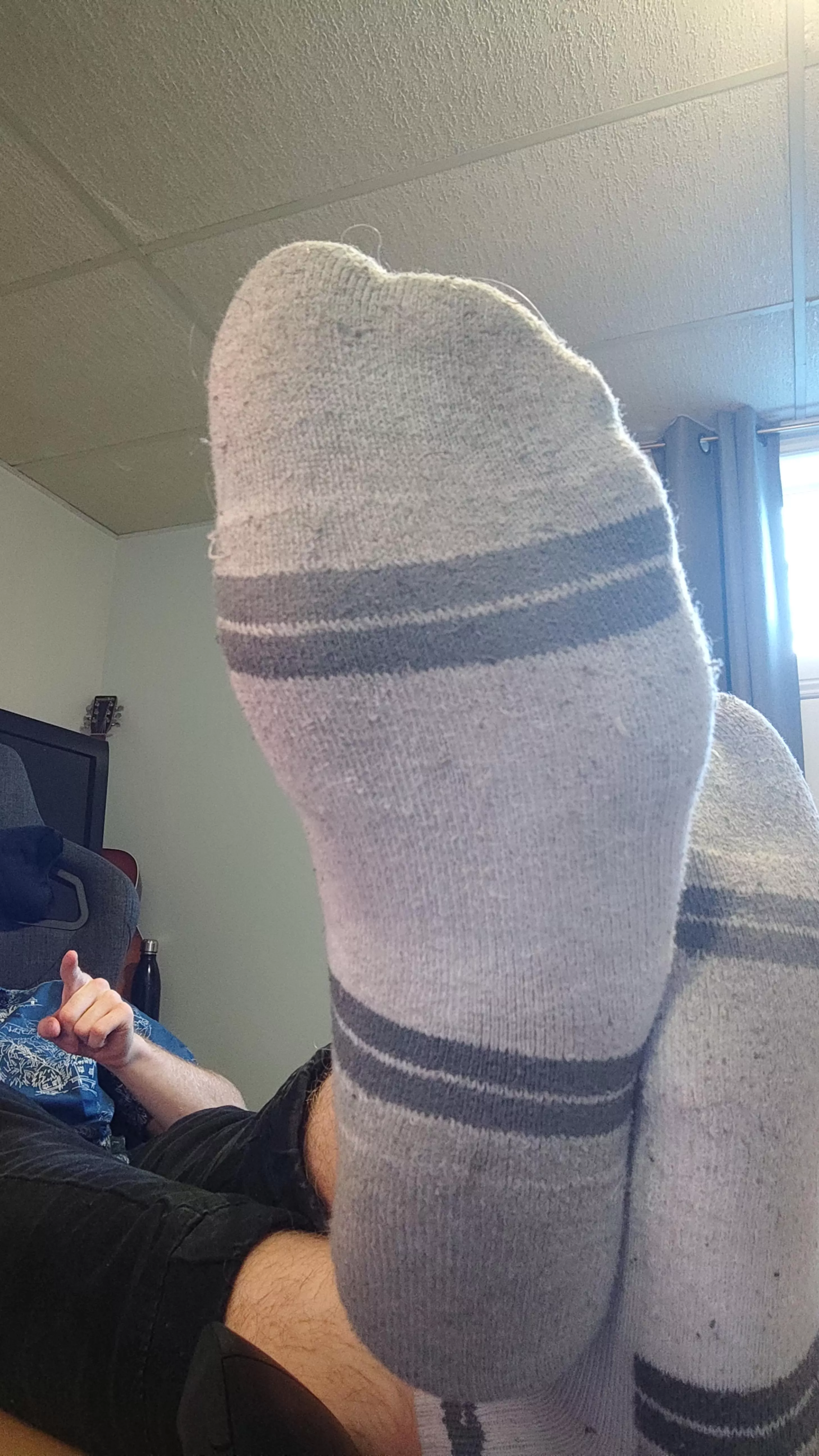Be a good dog and sniff my sweaty socks Be a good dog and sniff my sweaty socks