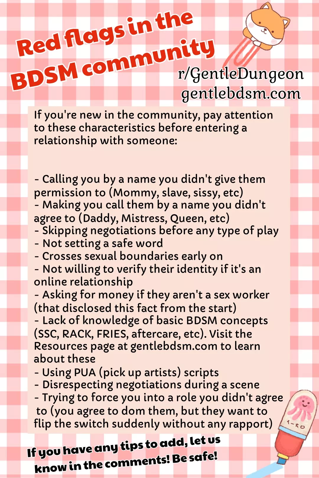 Be aware of these red flags when entering a BDSM relationship with someone! Be aware of these red flags when entering a BDSM relationship with someone!