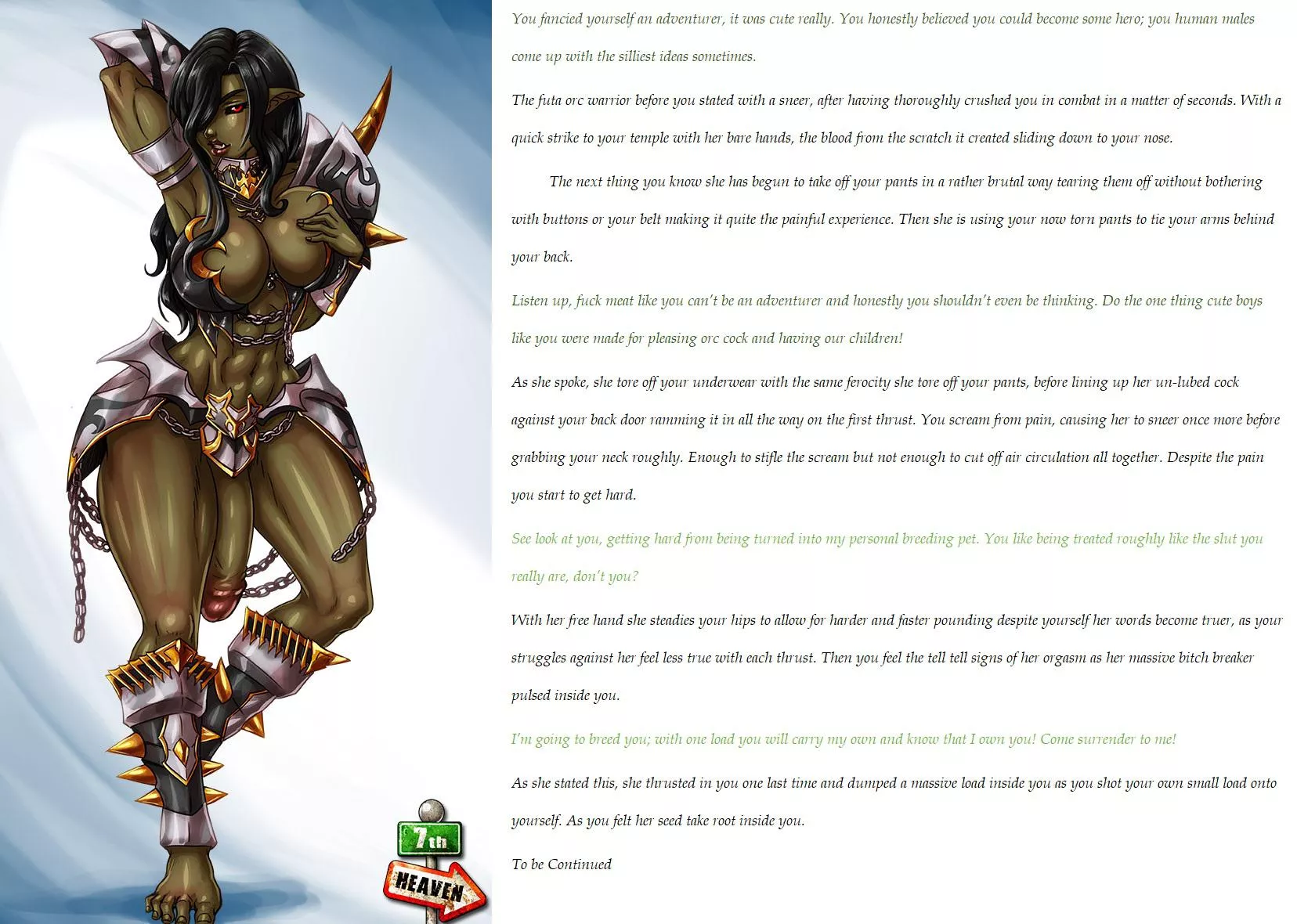 Beaten and Bred [FutaorcDom, Rough, mpreg] Art: 7th Heaven Caption: Lost Yuki