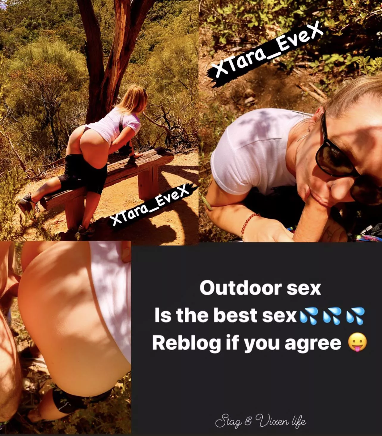Beautiful day for a hike & a fuck 😛 We love outdoor sex 😍😈💦 Who wants to join us on our next hike? #hikingadventures #publicsex #outdoorflashing #exhibitionsm #hornycouple #vixenwife #cumslut