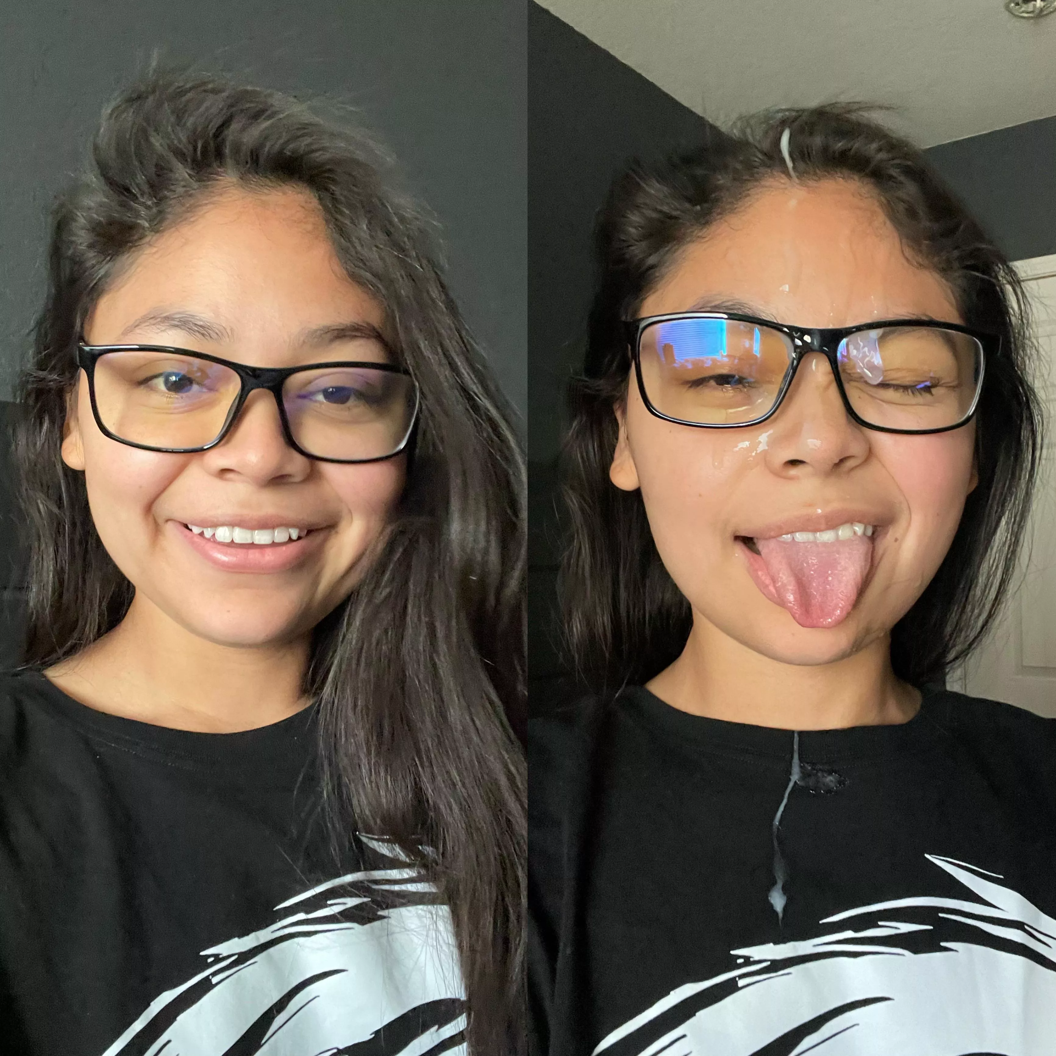 Before & after.. love being his cumslut