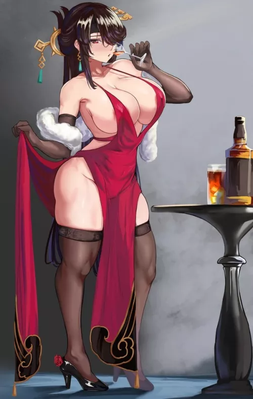 Beidou having a drink (Loooyd) [Genshin Impact]