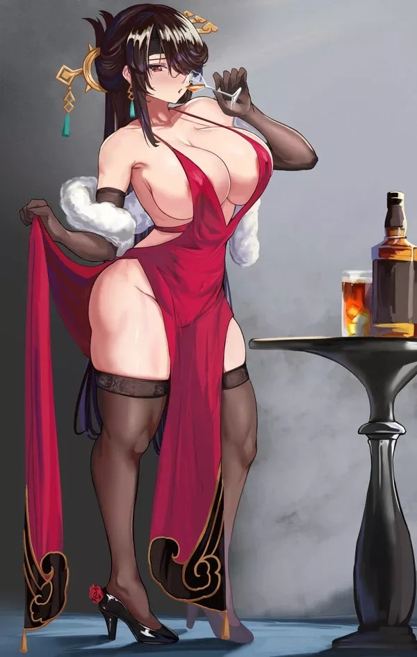 Beidou having a drink (Loooyd) [Genshin Impact]