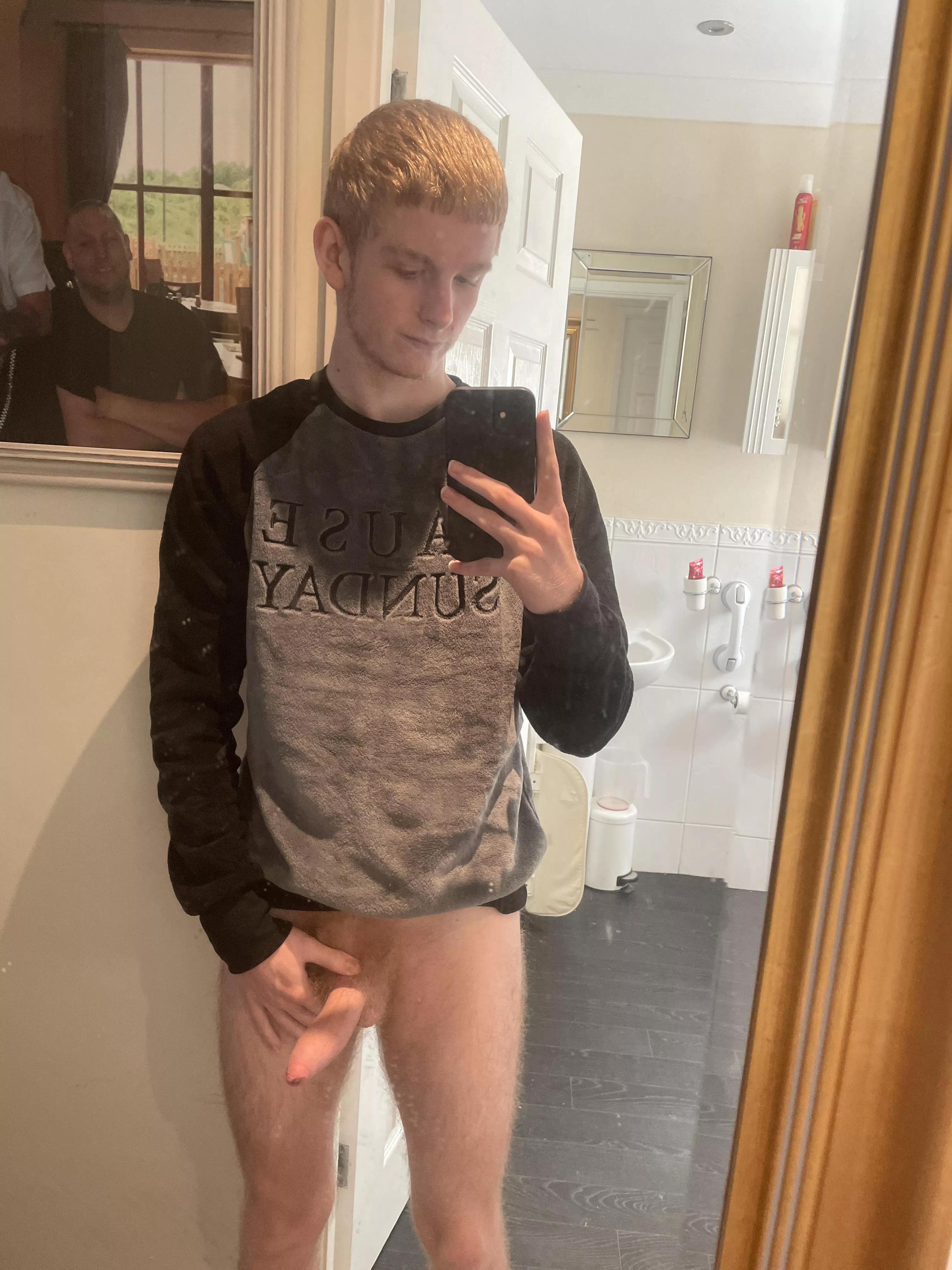 Being home alone means I get to walk around like this, I love it Being home alone means I get to walk around like this, I love it