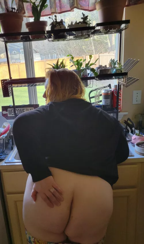 Bent over the sink for a little fun