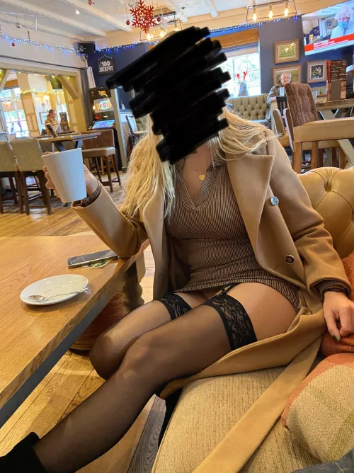 Best way to drink coffee wearing stockings and no panties ๐