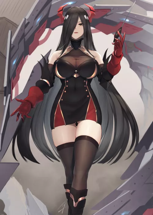 Big Titty German Milf Ship Waifu (SMS Friedrich der Große, Azur Lane, Ironblood Faction)