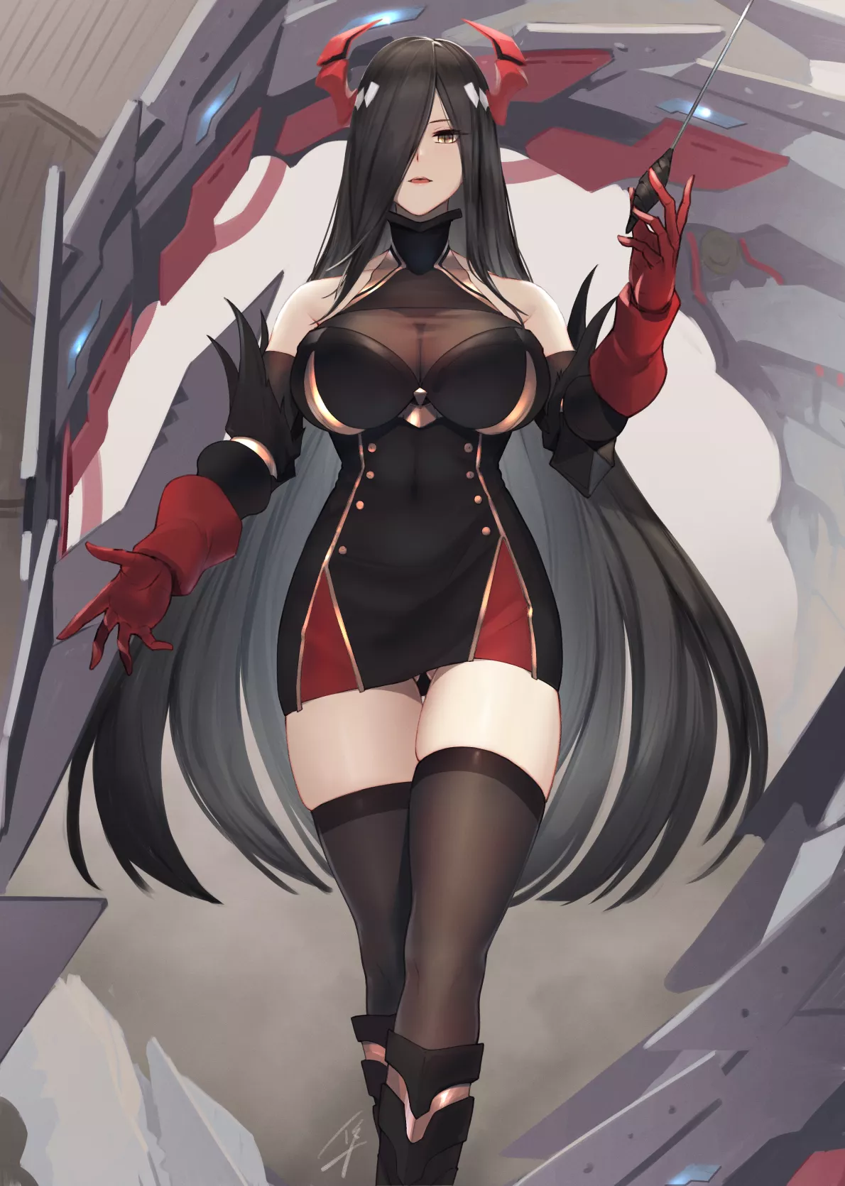 Big Titty German Milf Ship Waifu (SMS Friedrich der Große, Azur Lane, Ironblood Faction)