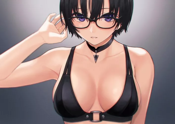 Black Choker & Glasses