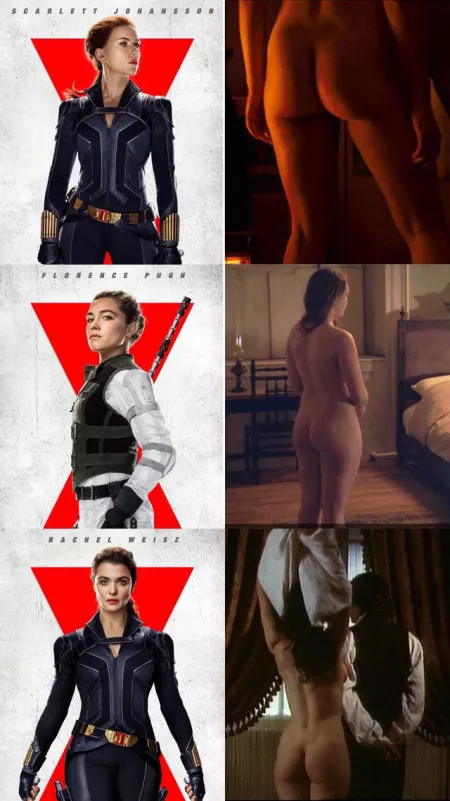 Black Widow asses: Scarlett Johansson, Florence Pugh, Rachel Weisz
