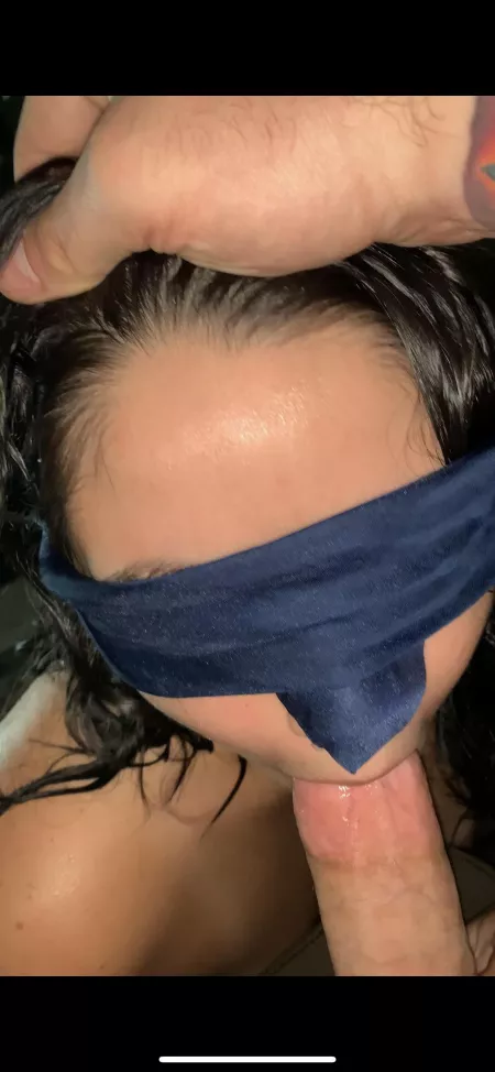 Blind folded and gagged with daddies cock 🤤 OC