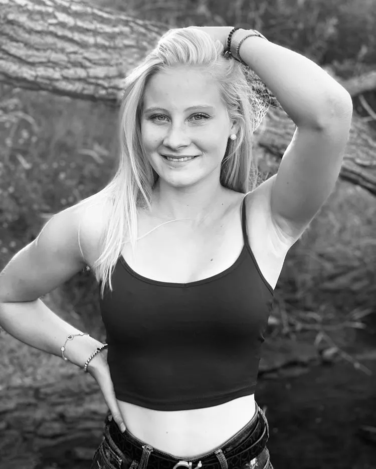 Blonde Beauty in Black and white