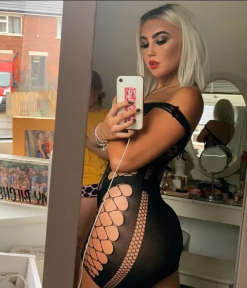 Blonde in black lace