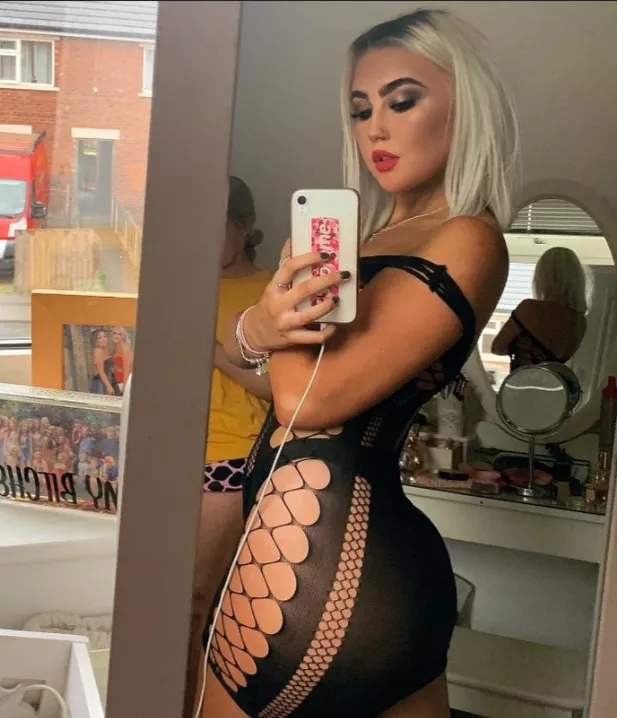 Blonde in black lace