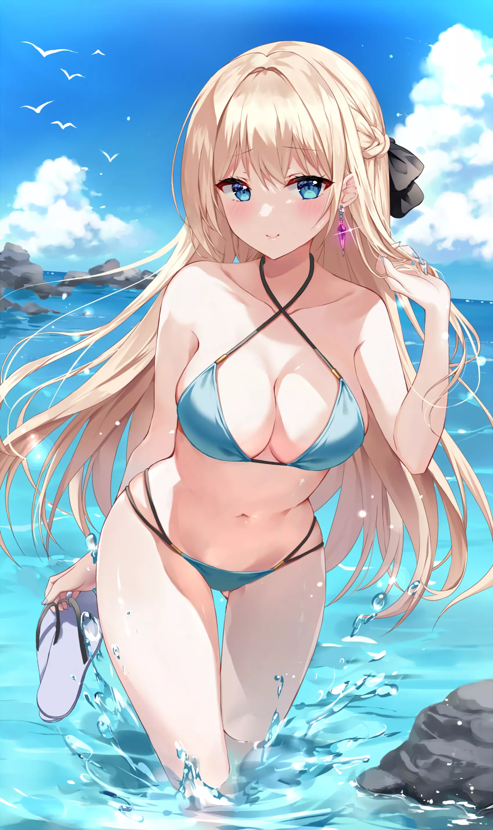 Blue Bikini and Earrings (Mayo) [Original]