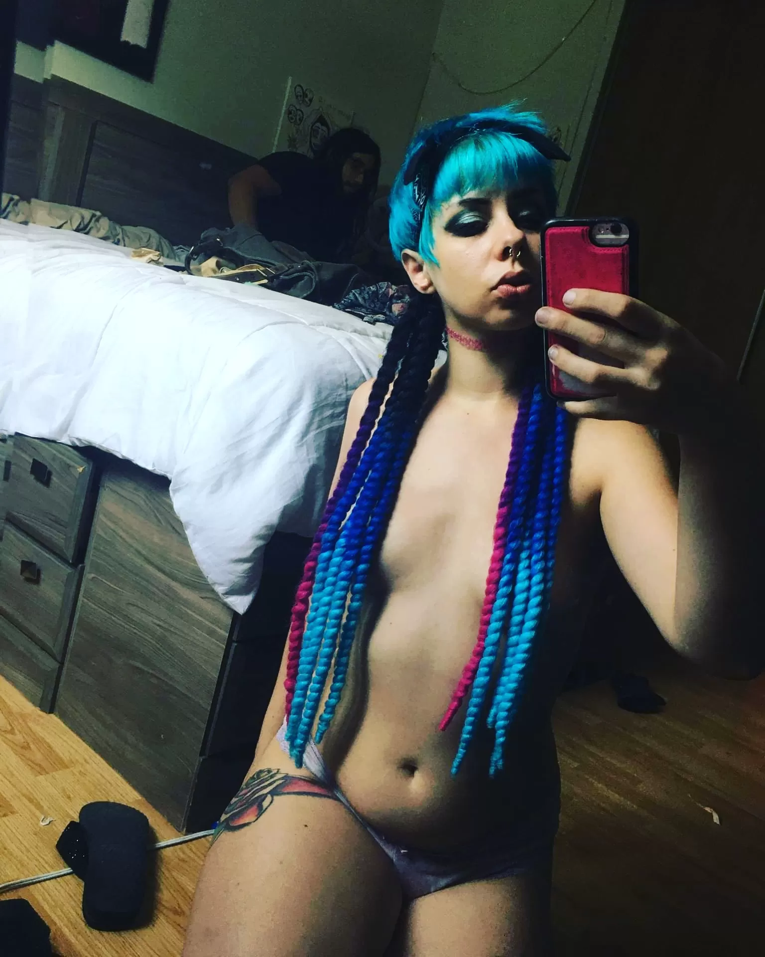Blue dreads just hit different, dont they ? Blue dreads just hit different, dont they ?