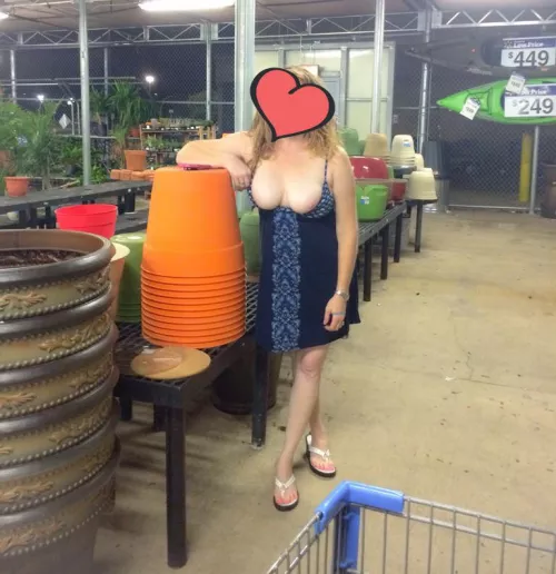 Boobs out in Walmart!