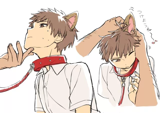 Boys with collars are so precious~ 🥺