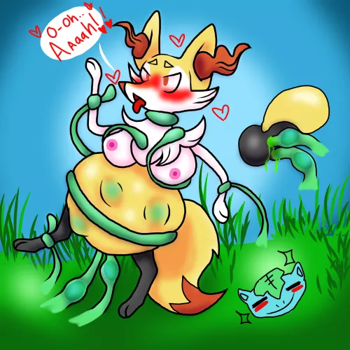Braixen is helping Venusaur spread pollen!