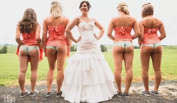 Bridesmaids doing their duty