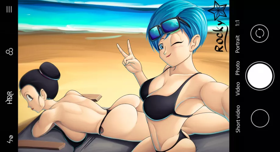 Bulma & Chi-Chi at the beach (Rocky Star)