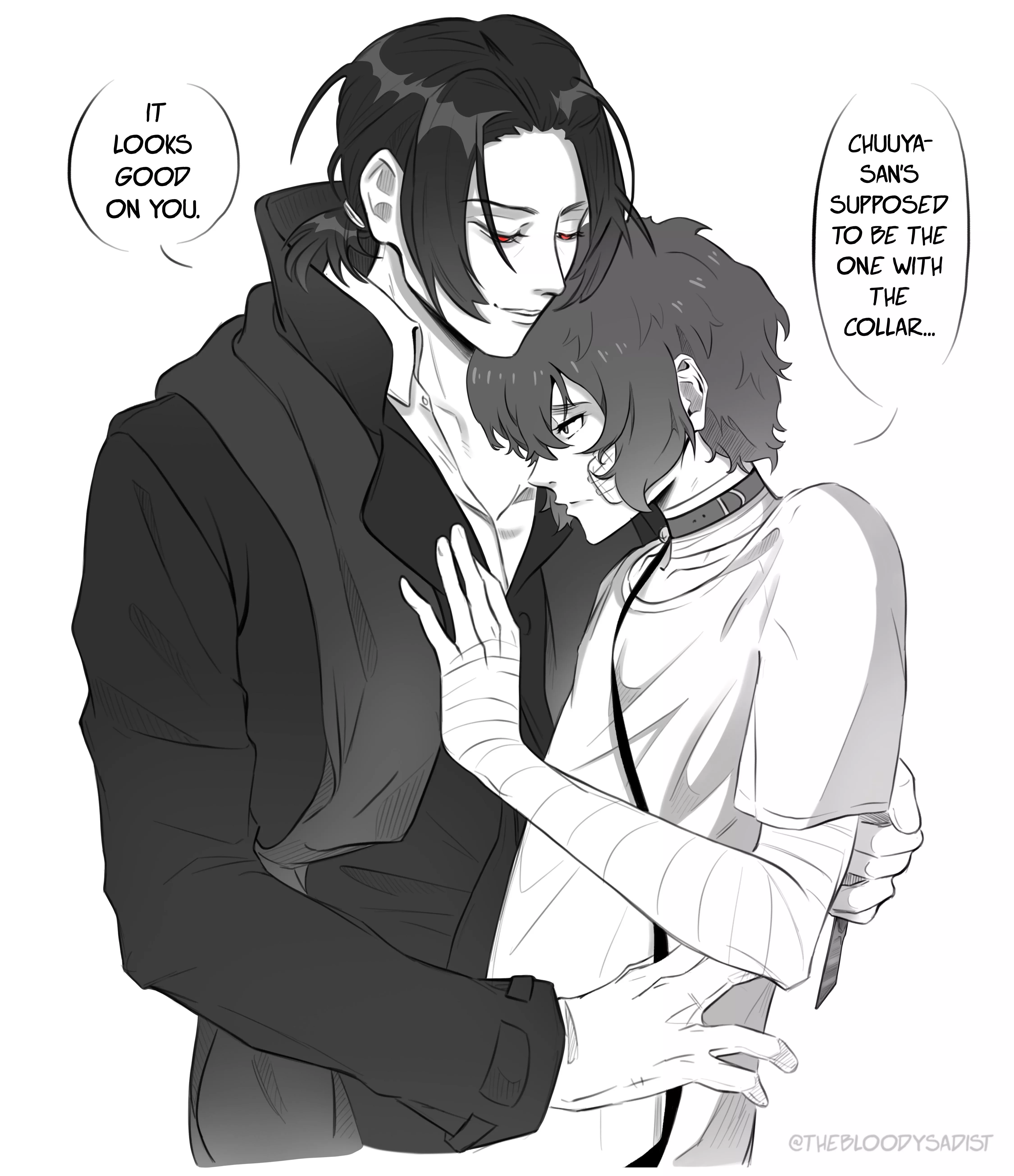 [Bungo Stray Dogs] for the final day of the Bottom Dazai Week(end) event, here’s a little Mori x Dazai for the prompt “collar”