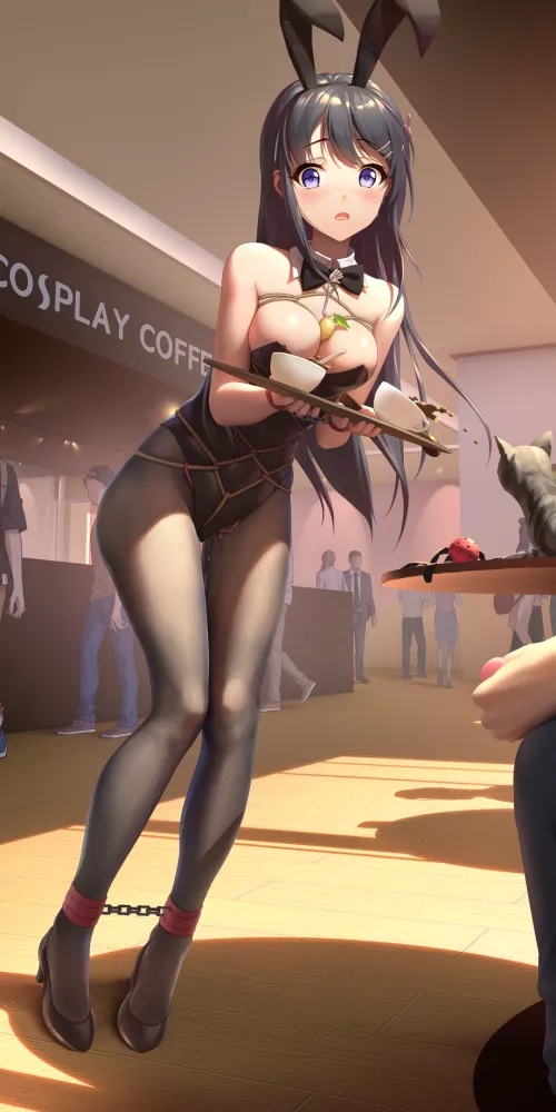 Bunny Mai in cosplay café