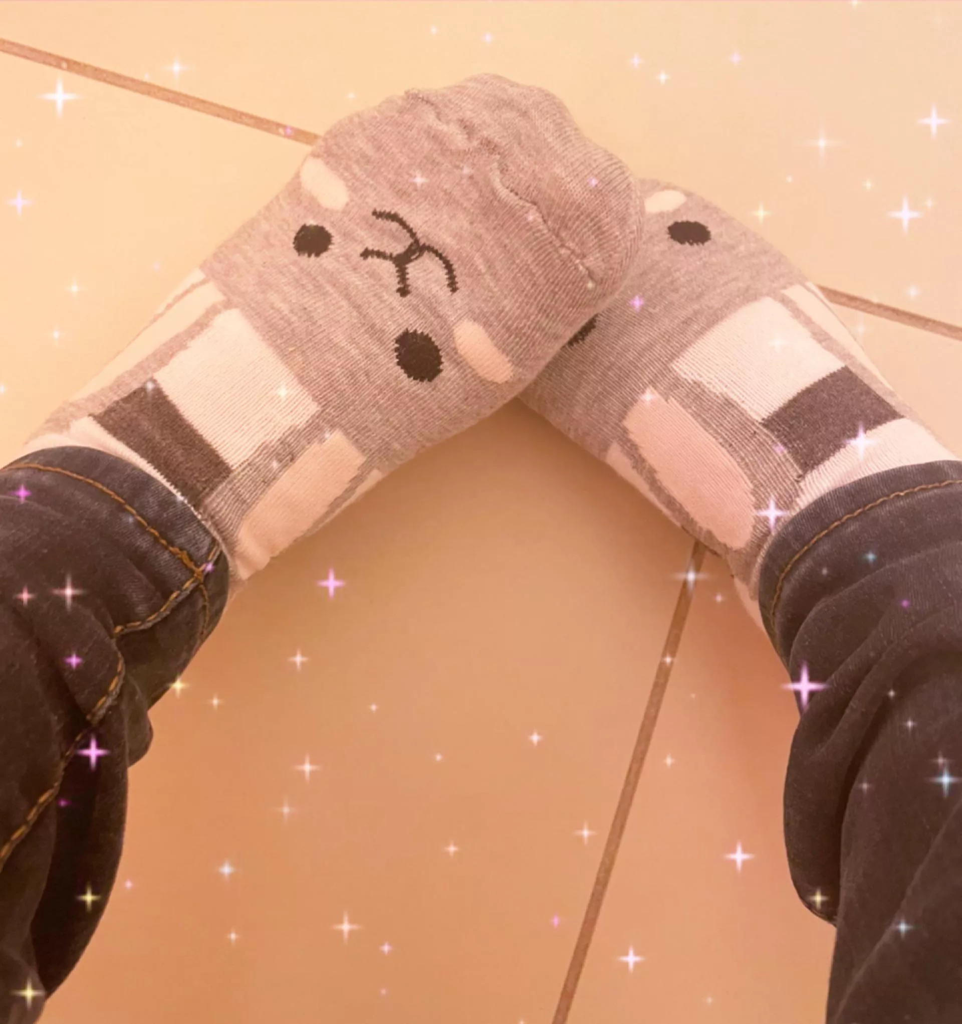 Bunny socks! Happy Christmas everyone! 🤍🎄☃️