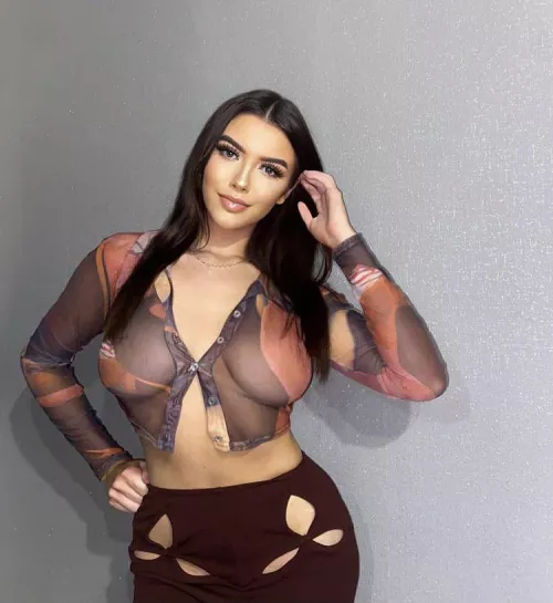 Busty in a see thru top
