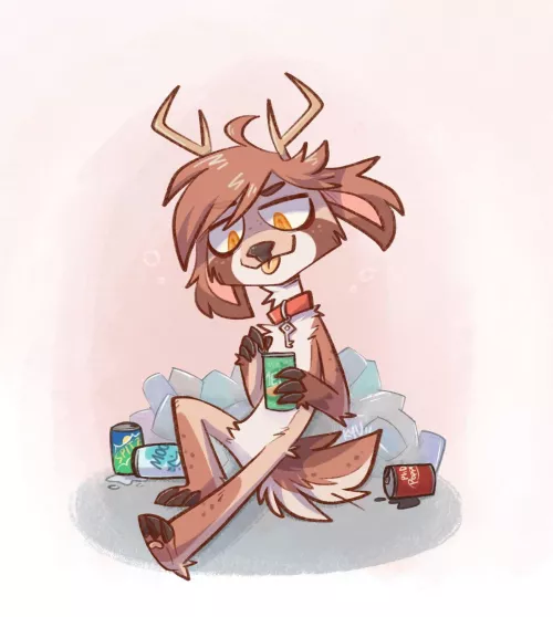 caffeine boost! [art by me @kazunekomori]