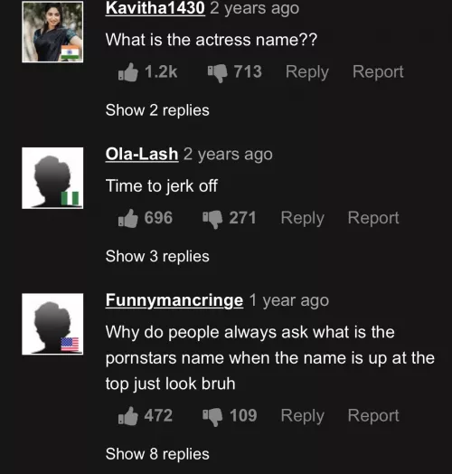 Came for the porn, stayed for the comments