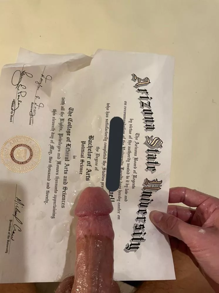 Came on my diploma… oops