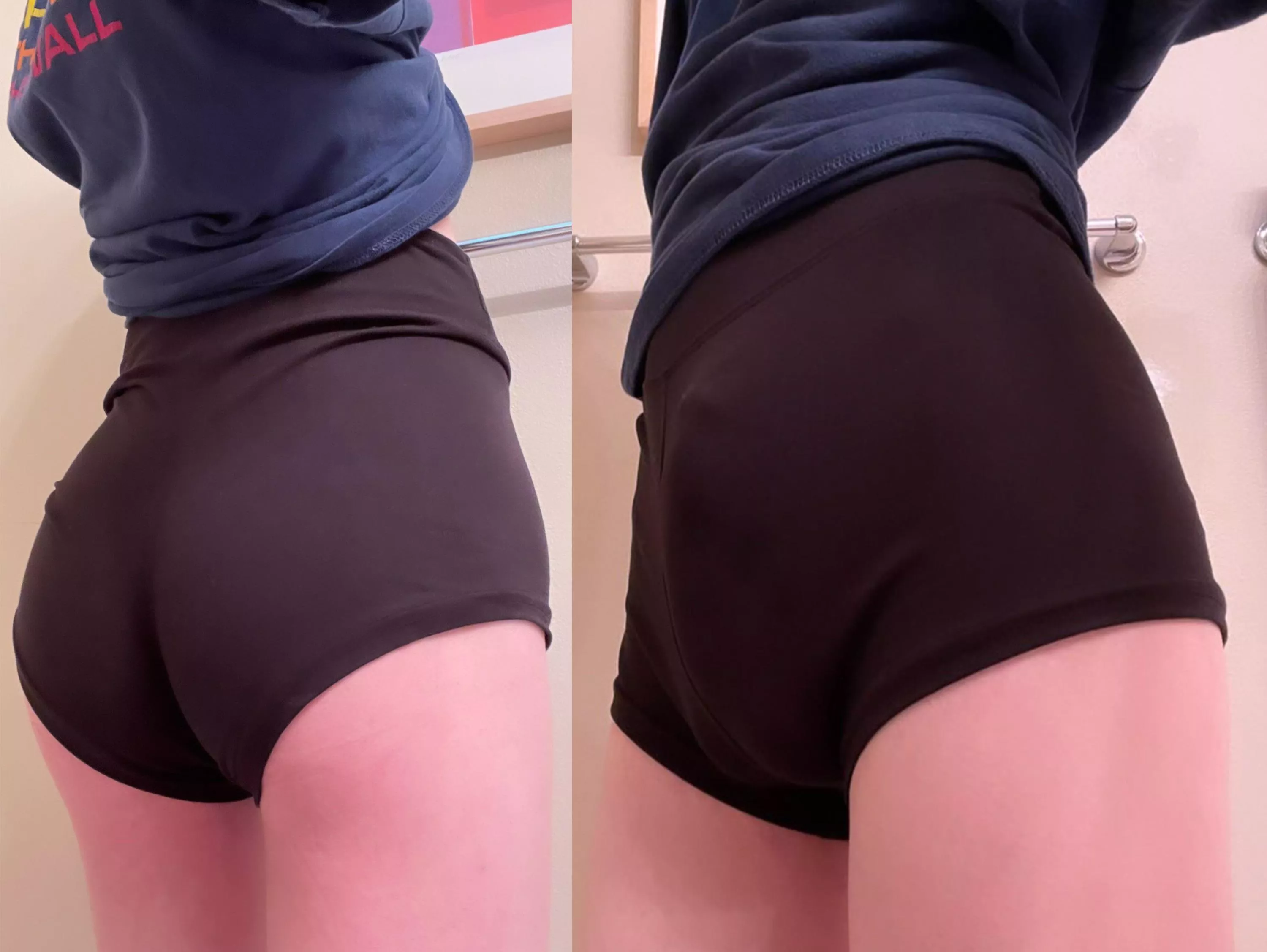 Cant hide my bulge in my short shorts 😖